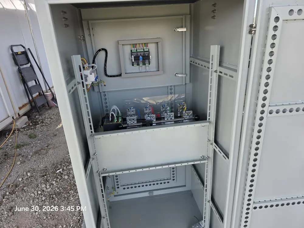 Open generator control panel